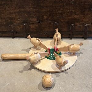 Vintage Wooden Pecking Chicken Toy - Hand-Painted Balance Gravity